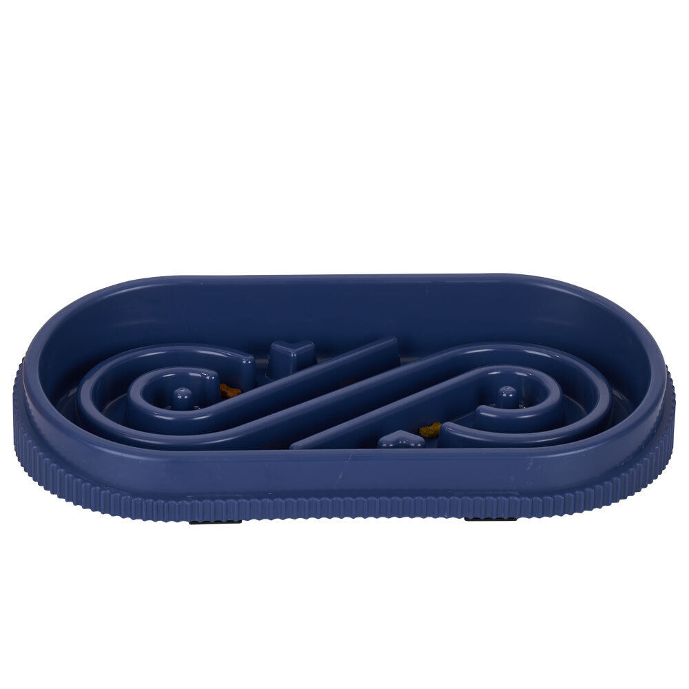 Double gamelle pour chien 2-en-1 anti glouton inox 31,5x16,5xH9,3cm