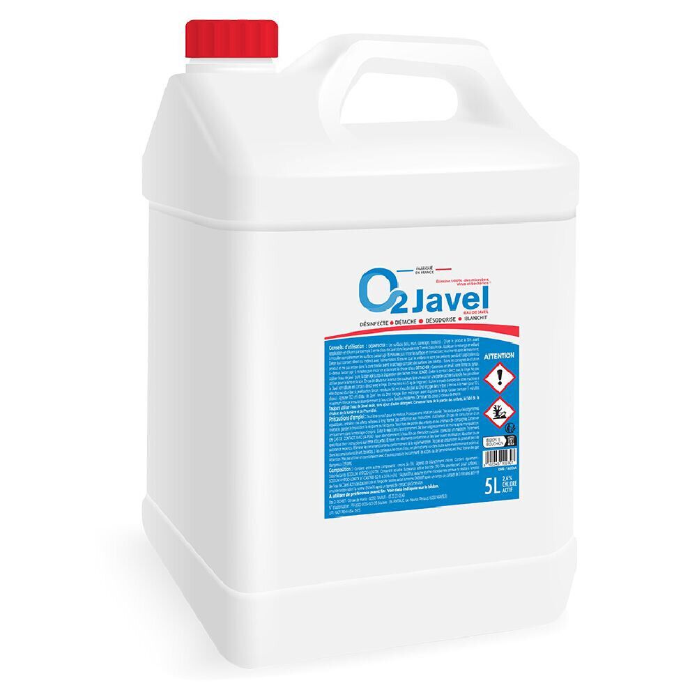 Bidon eau de javel multifonctions 2,6% chlore actif - 5L