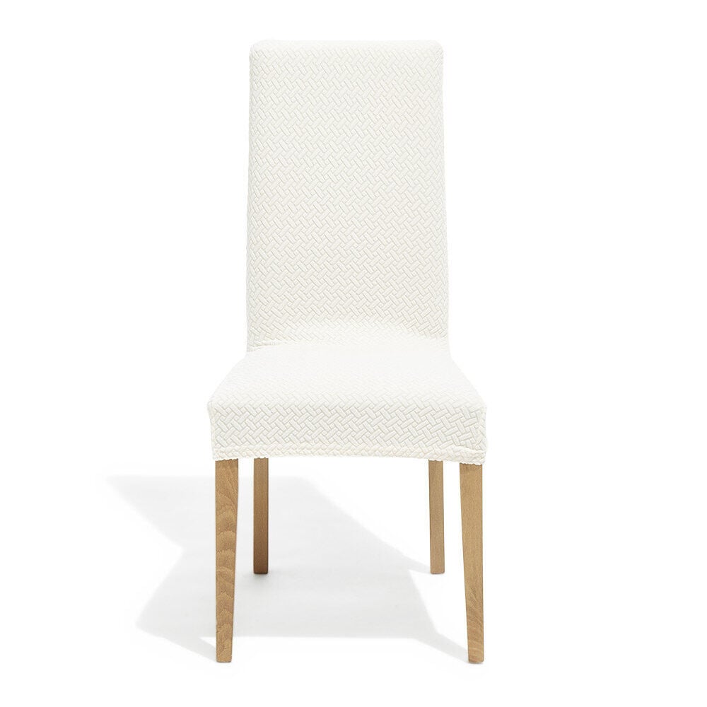 Lot de 2 housse de chaise polyester beige 45xH45x40cm