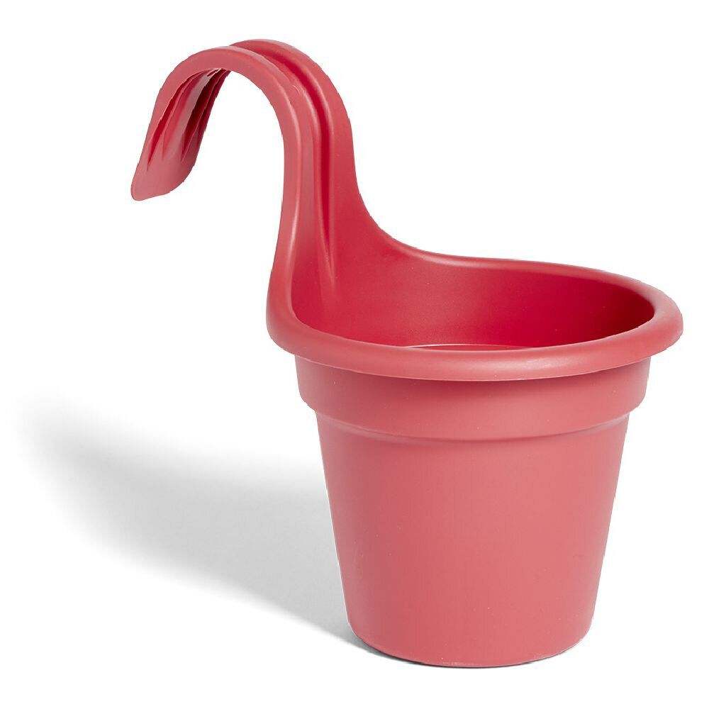 Pot à suspendre Ø18cm plastique rouge