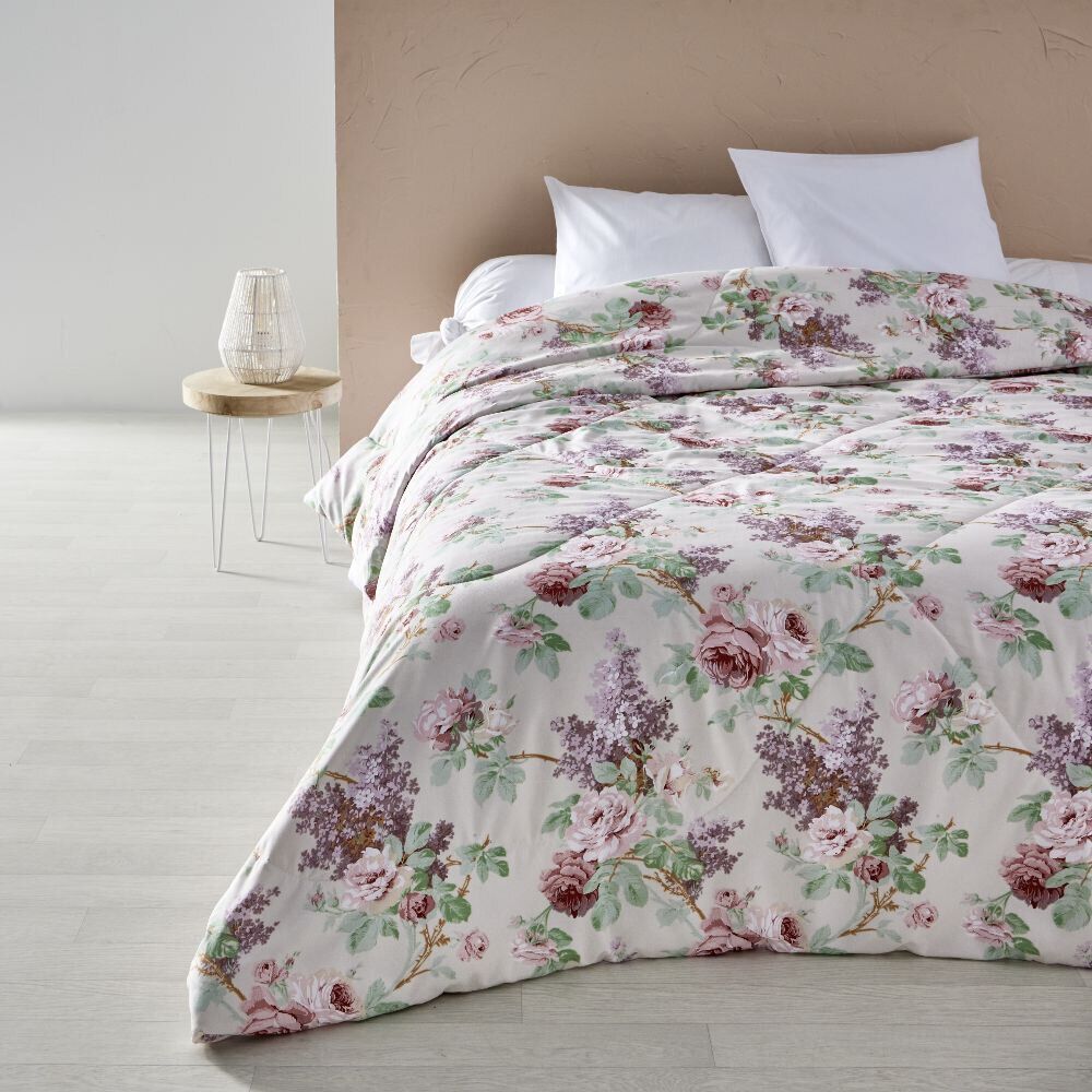 Couette imprimé roses 240x220cm polyester