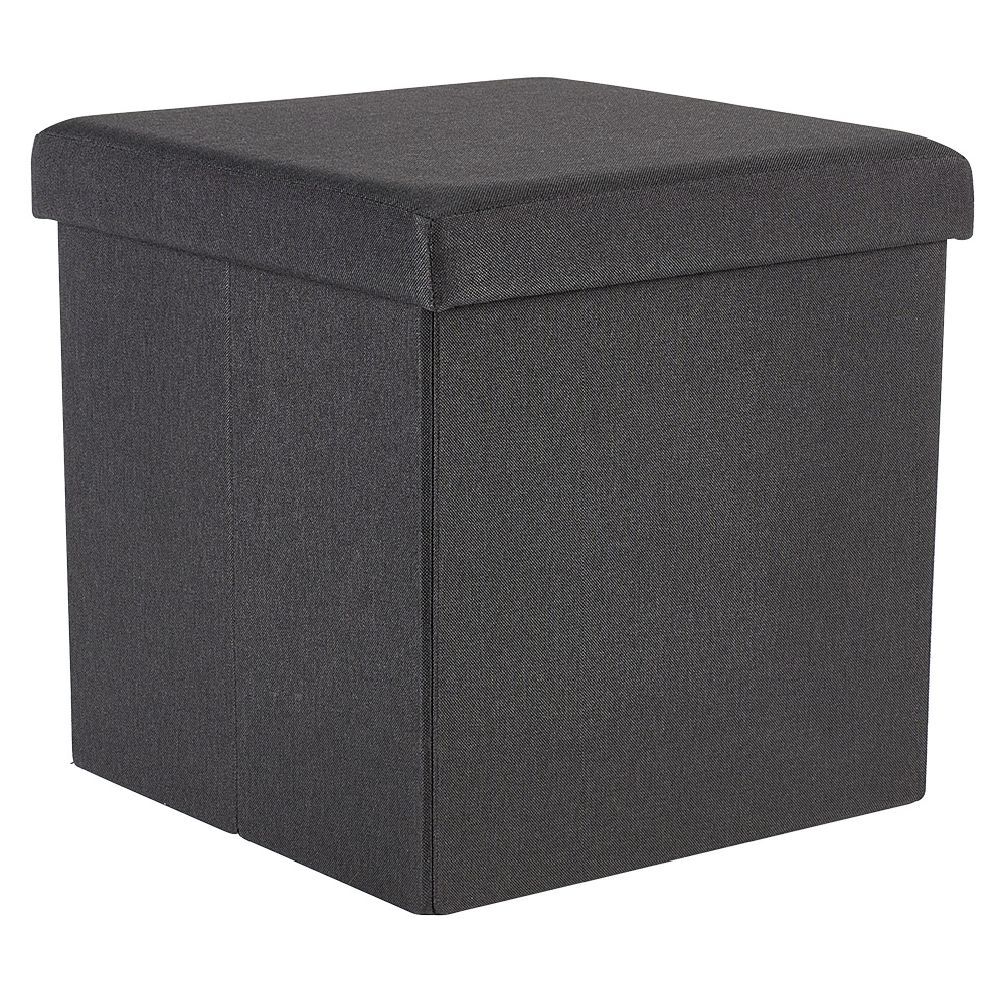 Coffre pouf Clara Noir - L38 x P38 x H37,5 cm