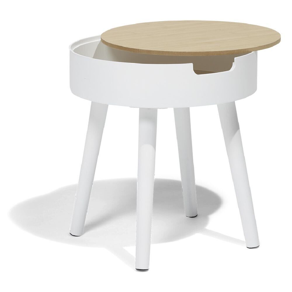 Bout de canapé Mathieu Ø33,5xH38cm bois blanc