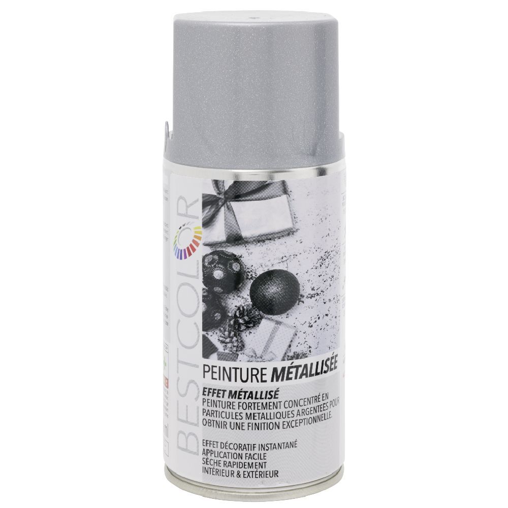 Peinture aérosol effet métal Argent métallisé 300 ml