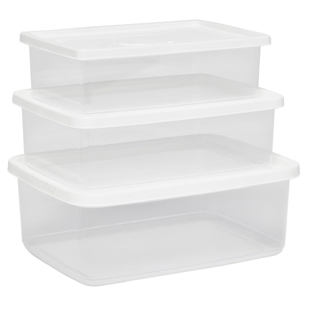 Boîte alimentaire rectangulaire polypropylène x3