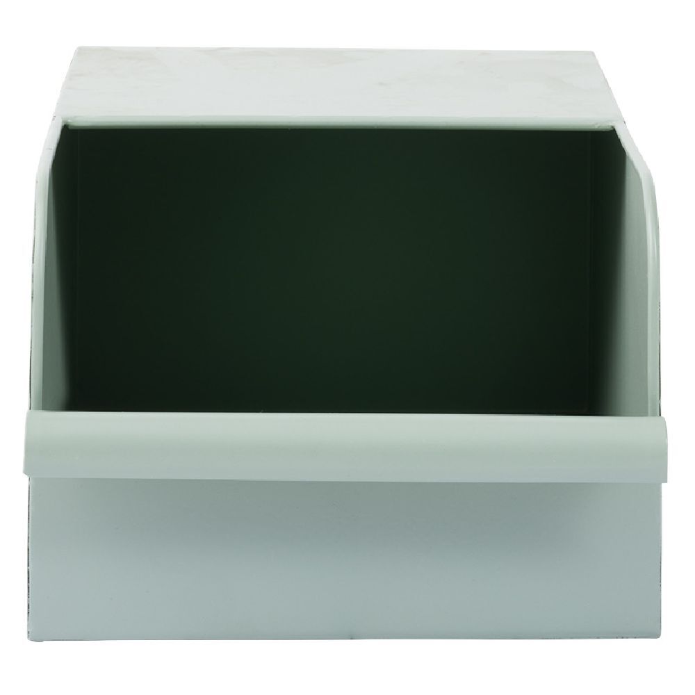 Bac de rangement en métal vert - L17,5 x l25 x H12,5 cm