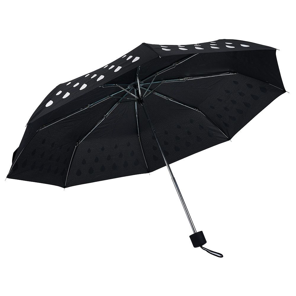 Parapluie noir motif gouttes change de couleurs