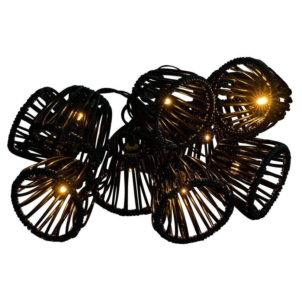 Guirlande solaire 10 LED design filaire noir 2,7m