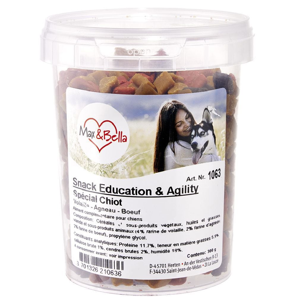 Snack spécial Chiots 300g Max&Bella Education et Agility