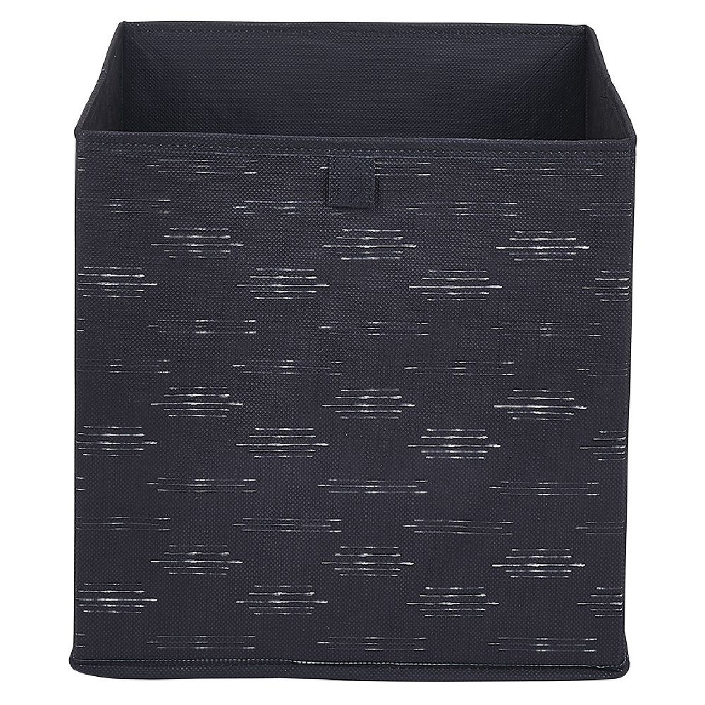 Panière Box Cube symbole traits horizontaux noirs et blanc 31x29x31cm