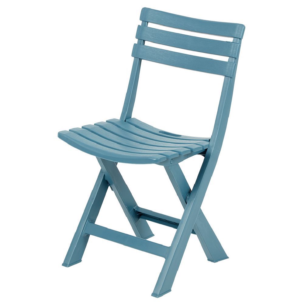 Chaise pliante Relax plastique bleu 44x41xH78cm