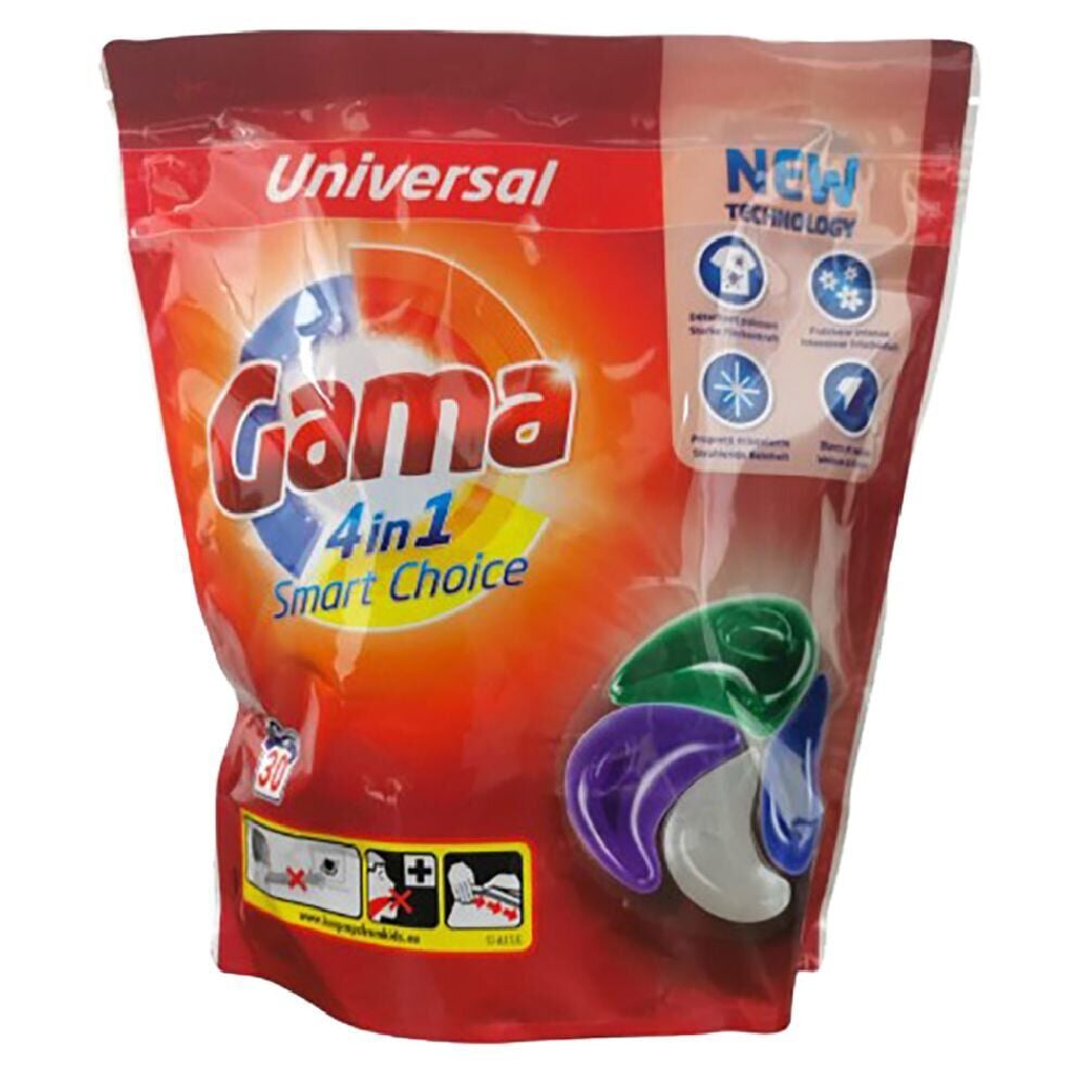 Lessive liquide Gama 30 capsules 4en1 - 30 lavages