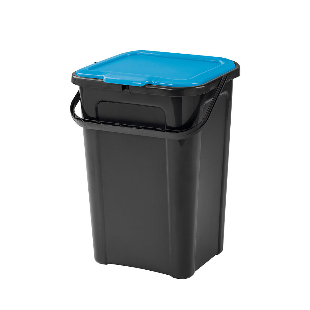 Poubelle de tri couvercle bleu 45L