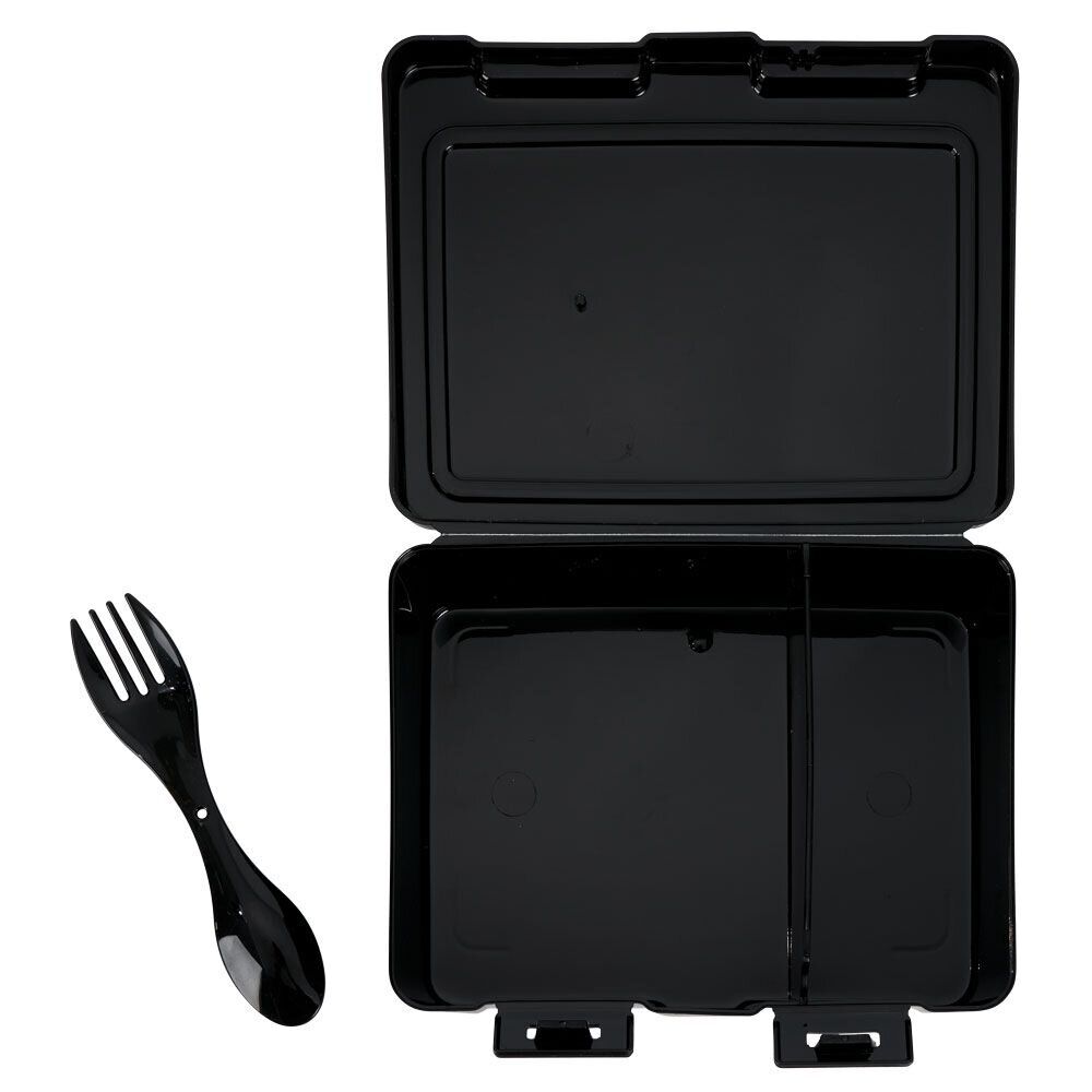 Lunch box à 2 compartiments - Boîte alimentaire en plastique noir 1L