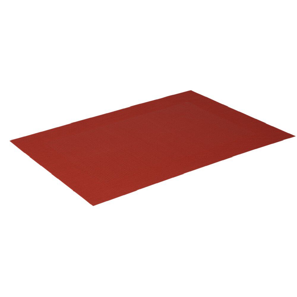 Set de table rectangulaire pvc uni rouge