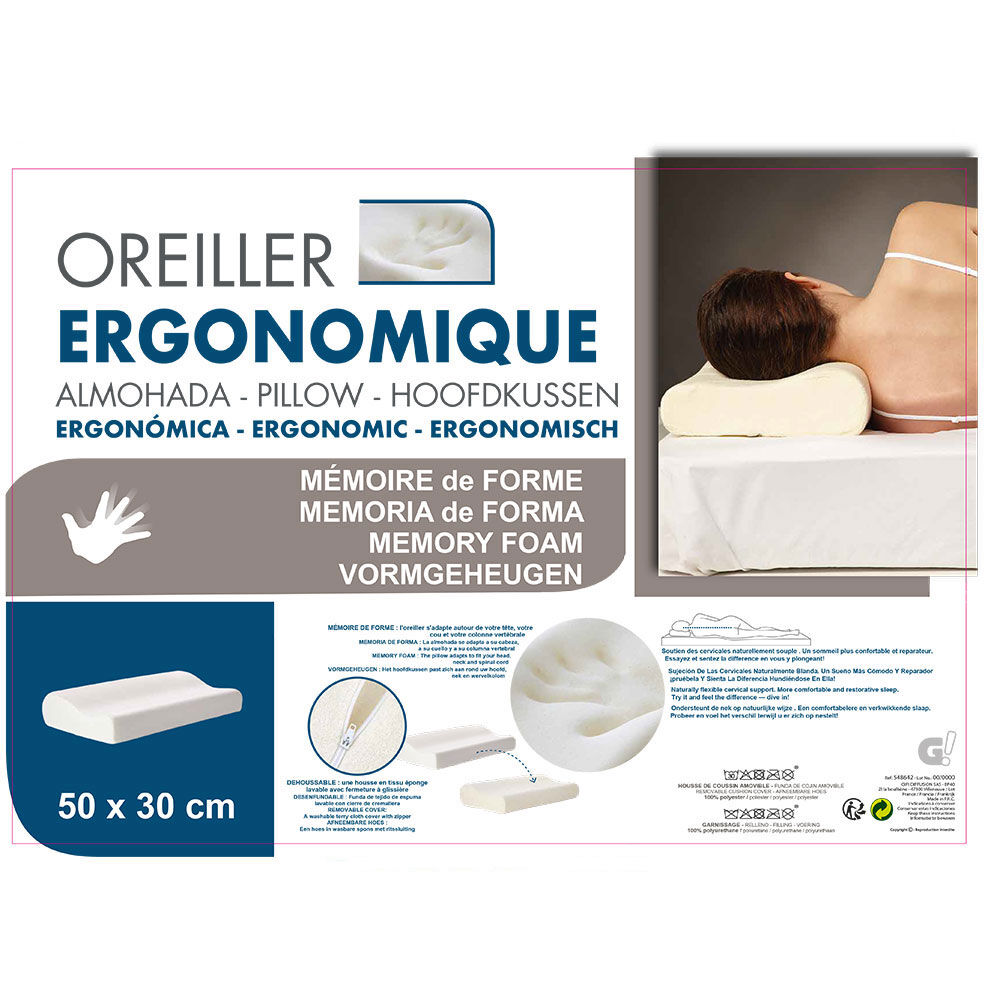 Oreiller ergonomique à mémoire de forme