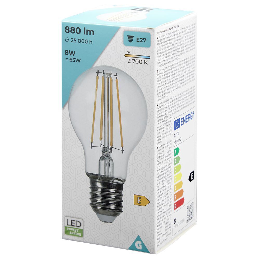Ampoule LED à filament A60 E27 blanc