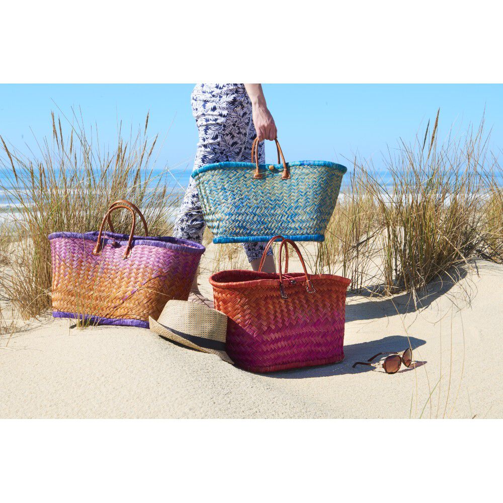 Panier de plage en fibre naturelle