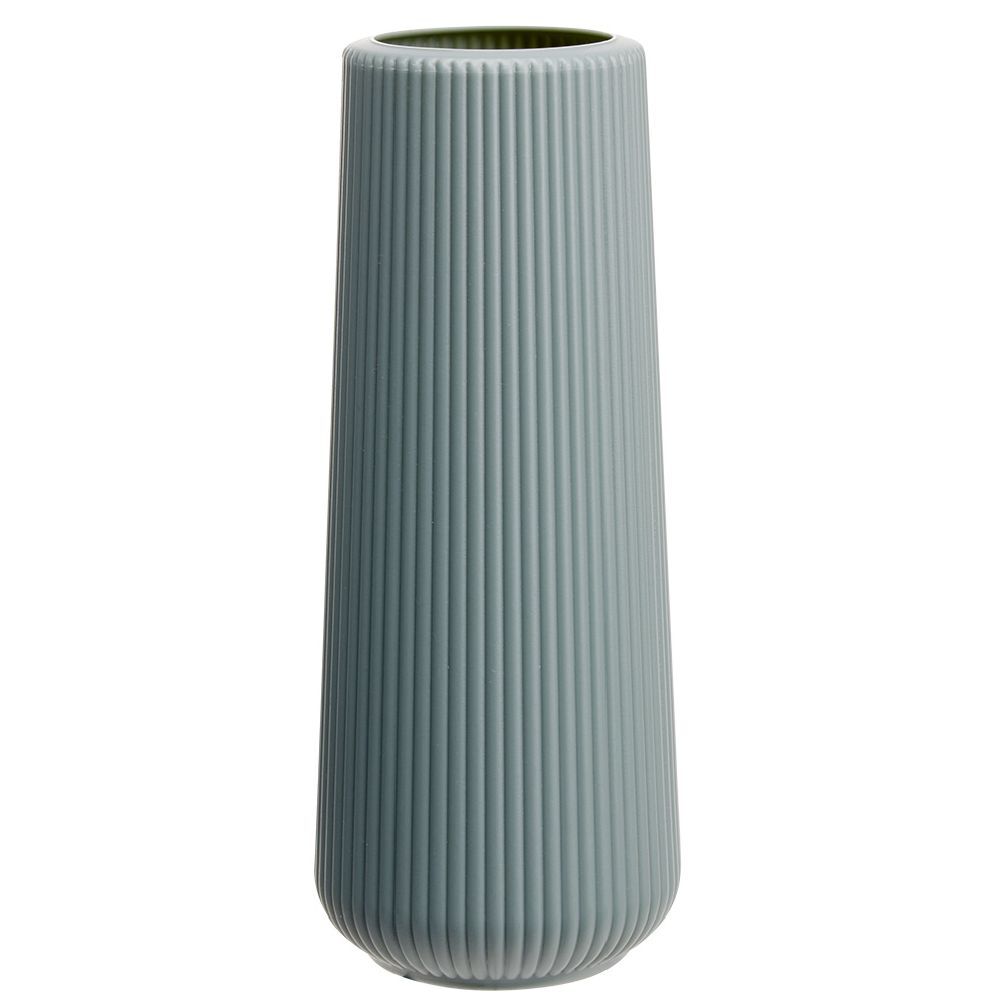 Vase cylindrique en plastique design strié