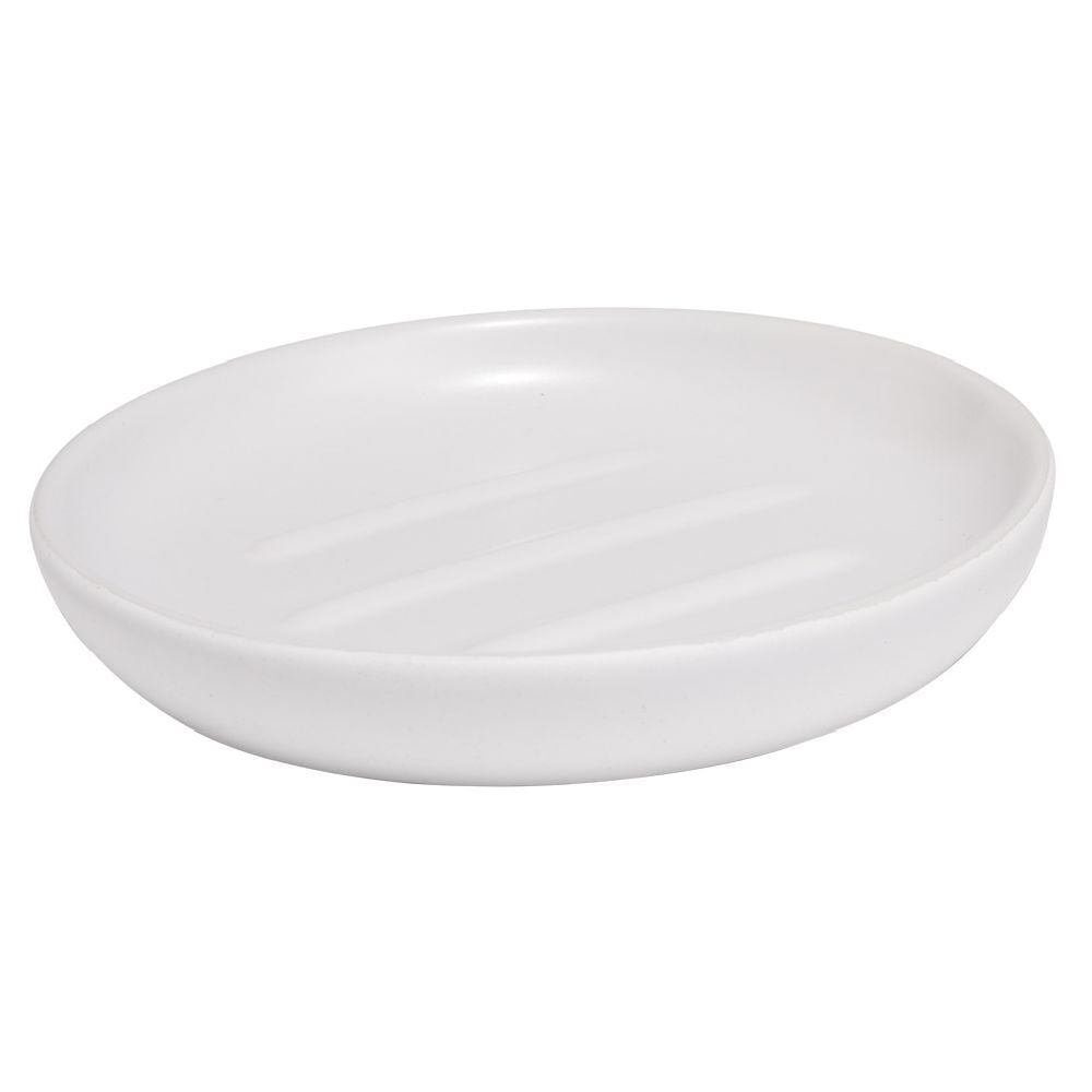 Porte-savon rond céramique blanc Ø10xH2cm