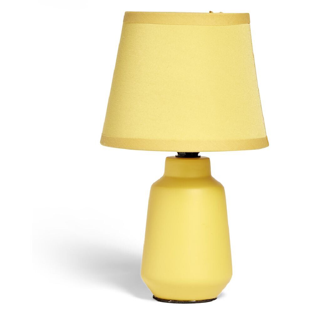 Lampe à poser en céramique avec abat-jour tissu jaune Ø14,2xH24,5cm