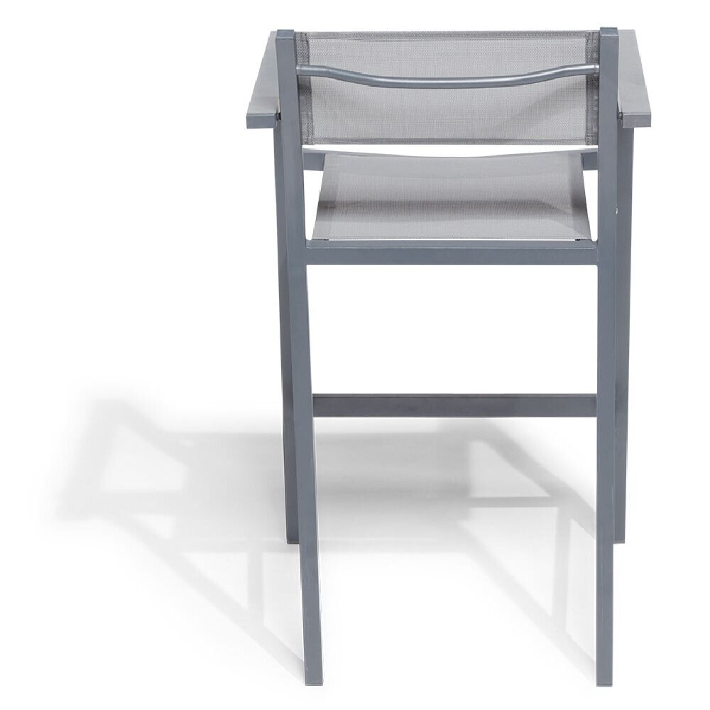 Chaise haute Oslow aluminium et textilène 55x53xH.96,5 cm