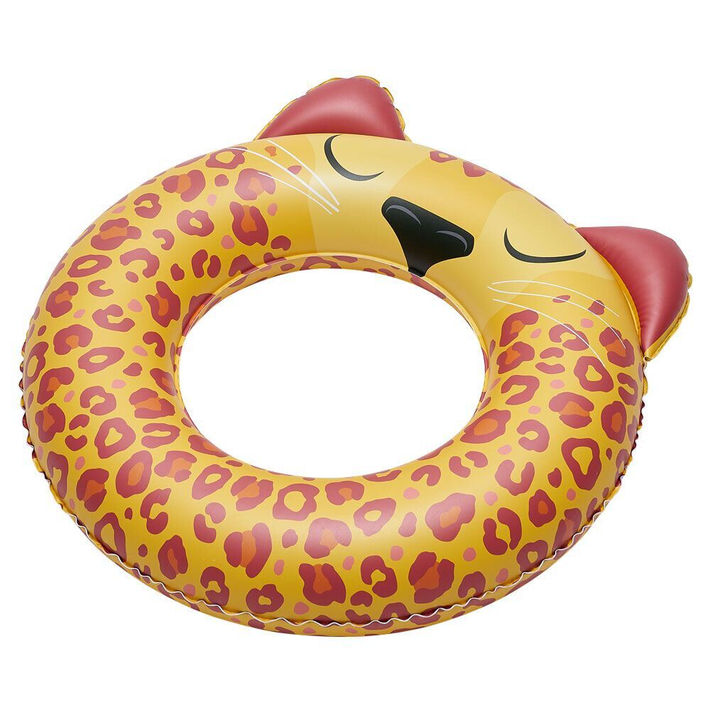 Bouée gonflable enfant léopard jaune et marron Ø60cm
