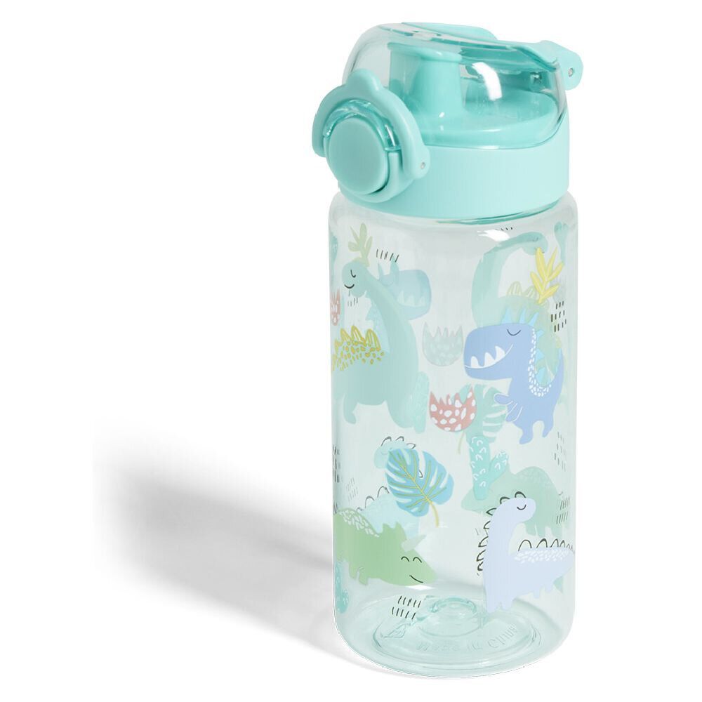 Gourde pour enfant motif dinosaure 500ml plastique bleu Ø7xH19cm