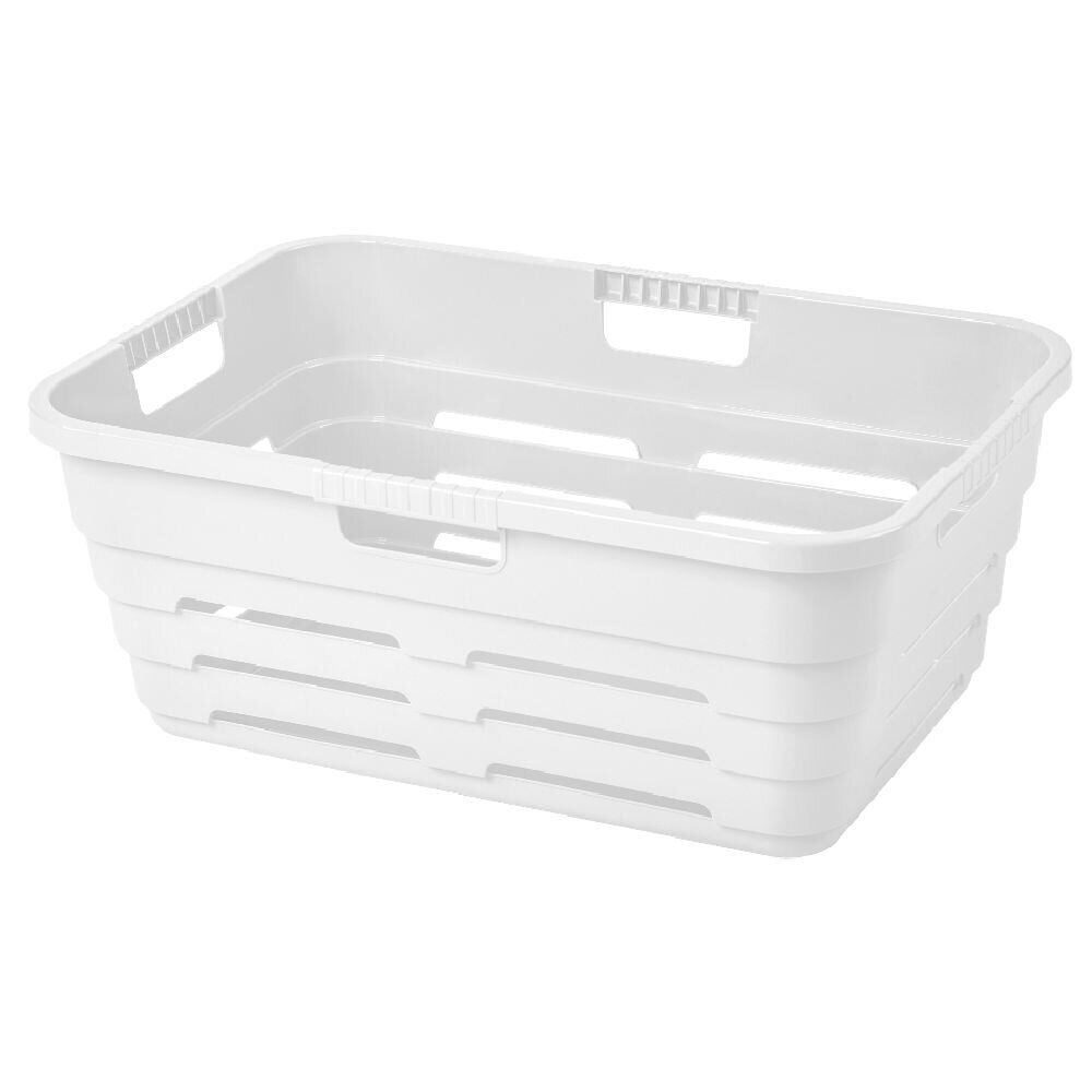 Panière à linge 32L plastique blanc