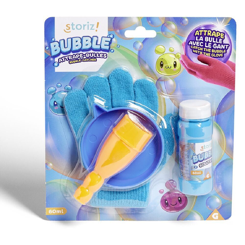 Kit gant magique attrape-bulles avec souffleur et solution 60 ml