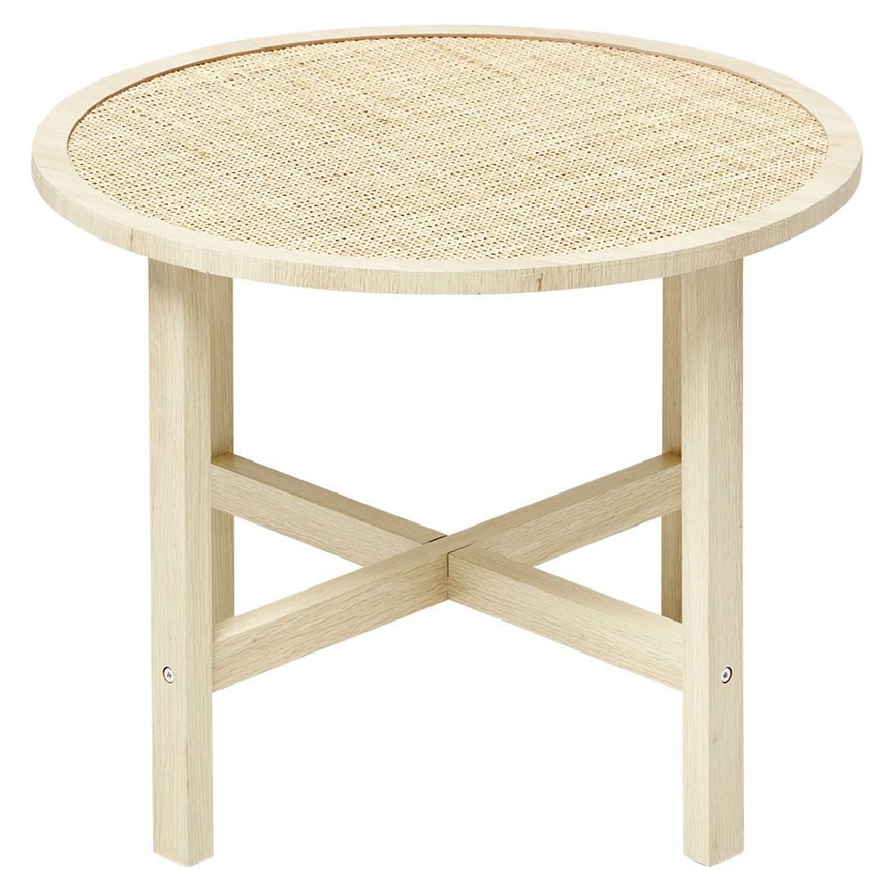 Table basse Kanna cannage de rotin Ø60xH45 cm