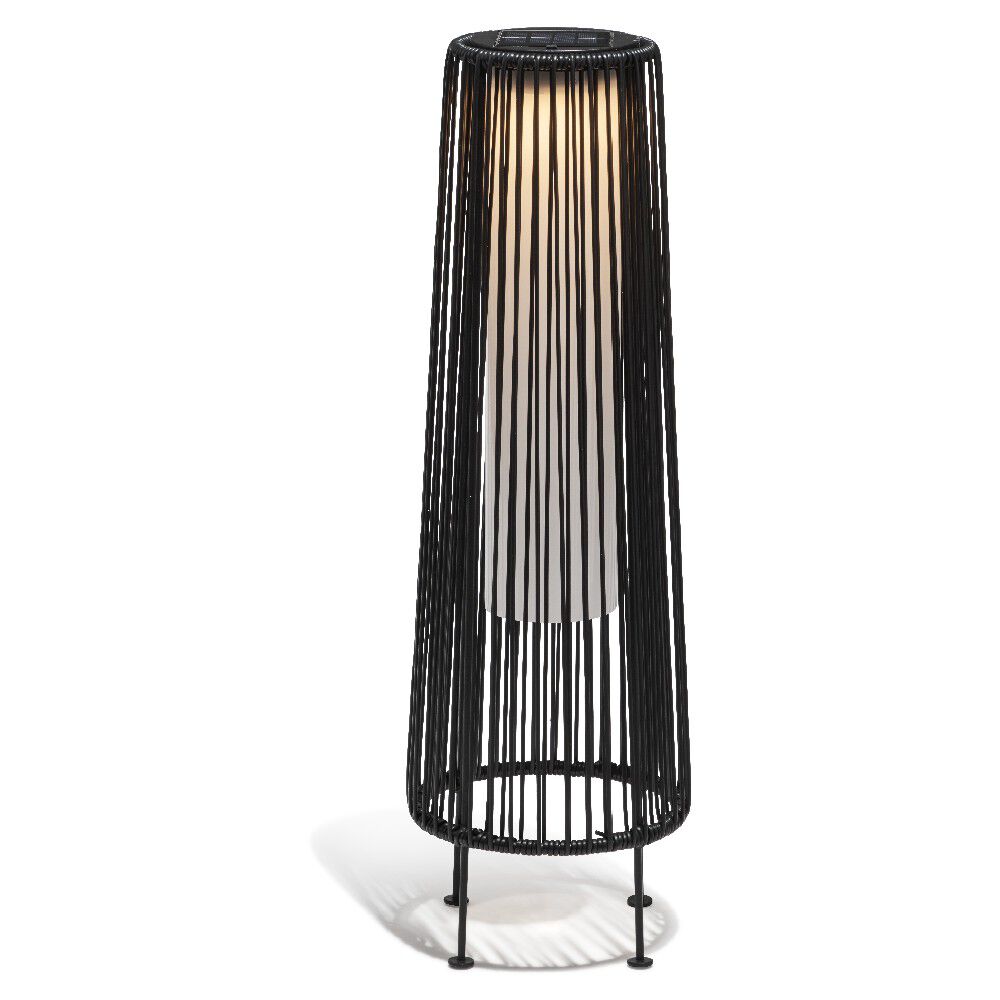 Lampe solaire Urban design imitation osier noir