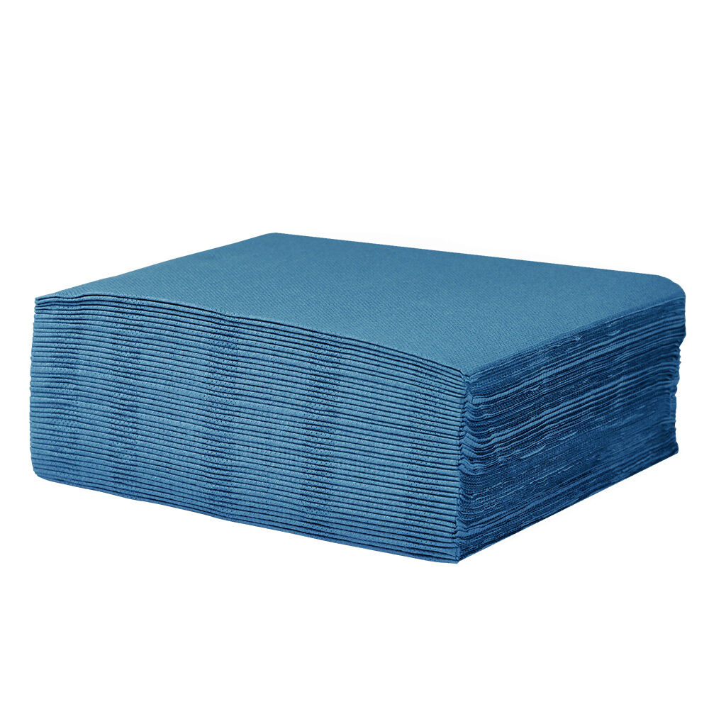 Serviette carrée bleu canard 2 plis en papier x40