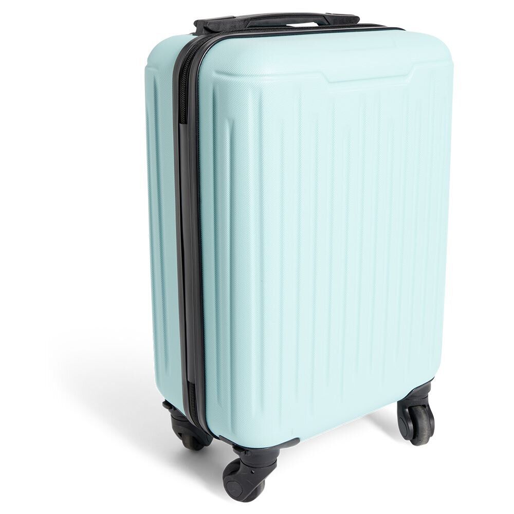 Valise cabine rigide trolley 4 roulettes 26L bleu clair