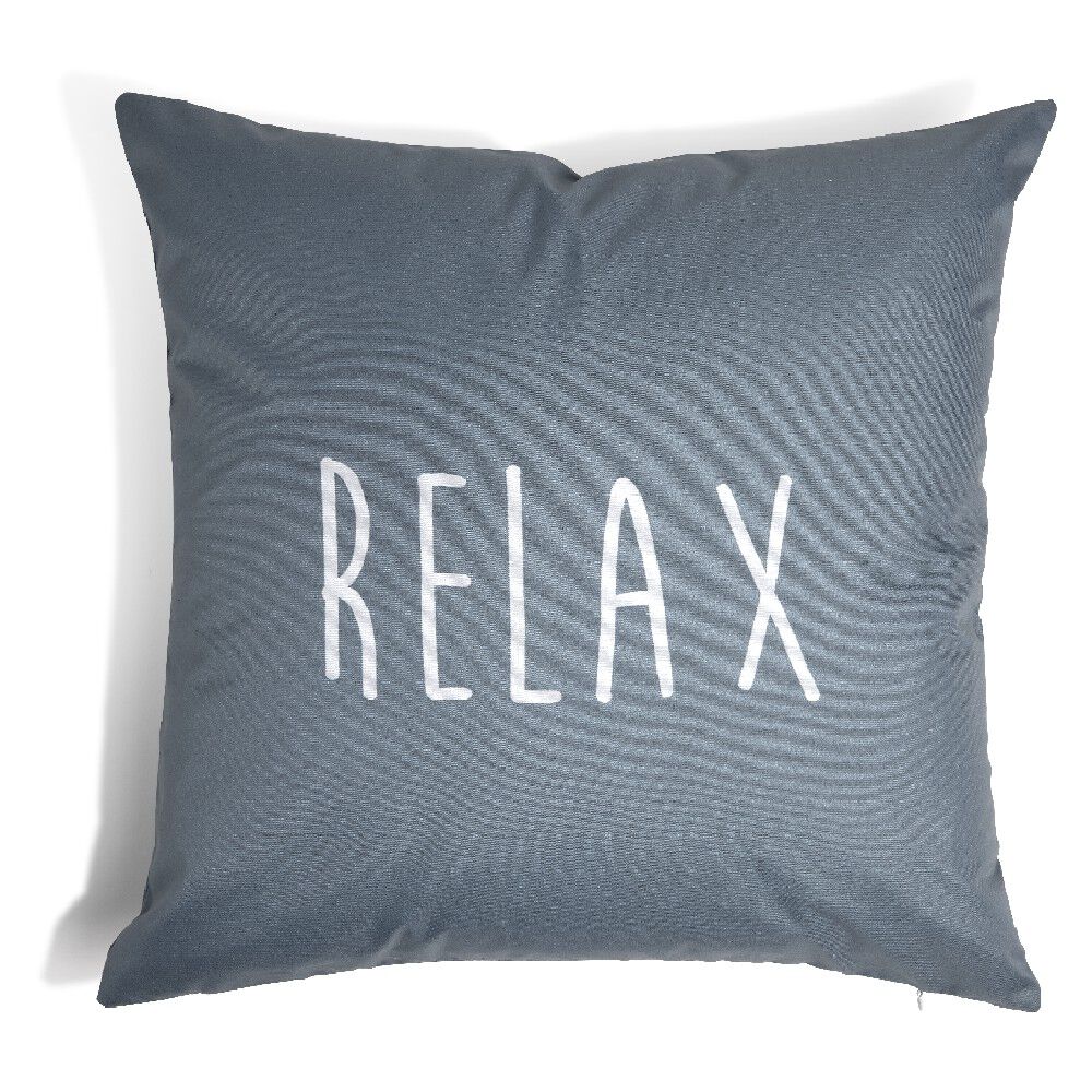 Housse de coussin extérieur design Relax gris