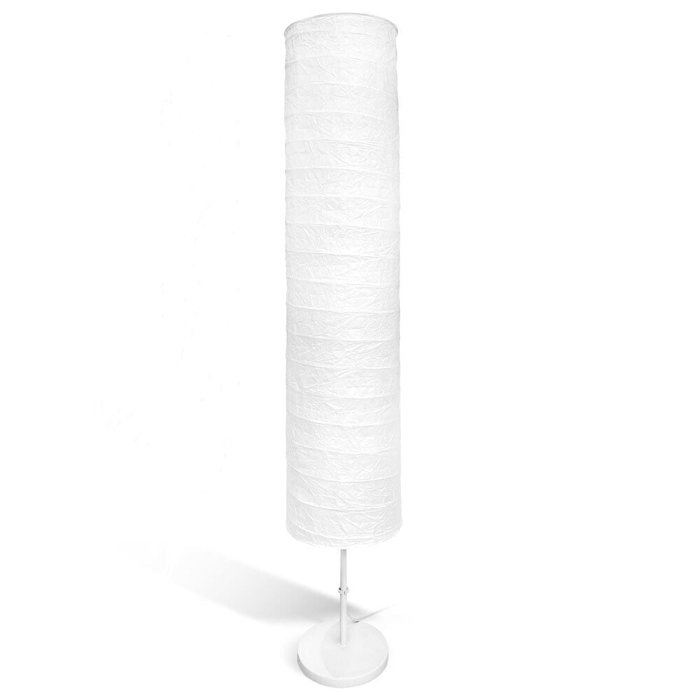 Lampadaire blanc cylindrique papier et métal