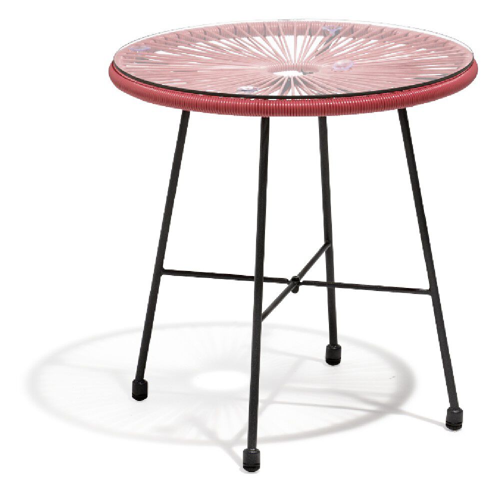 Table basse de jardin Urban plateau design filaire rose