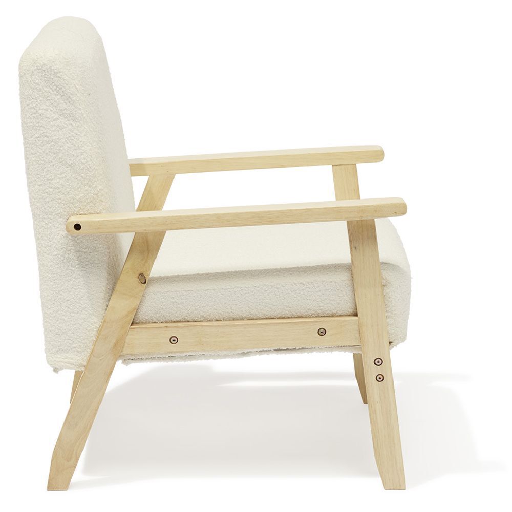 Fauteuil Joséphine curly effet laine bouclée blanc - L64xP70xH76 cm