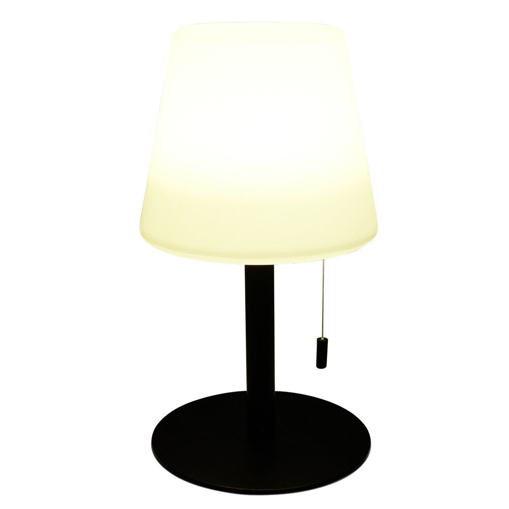 Lampe LED à tirette en polypropylène noir et blanc Ø15,5cm