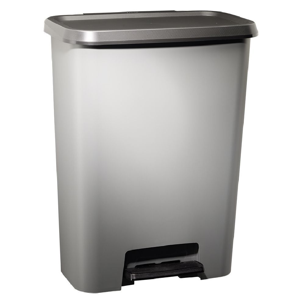 Poubelle à pédale plastique gris 50L