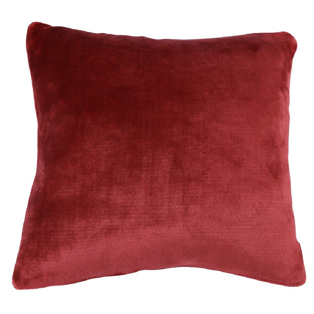 Housse de coussin 40x40cm polyester effet velours - 3 coloris