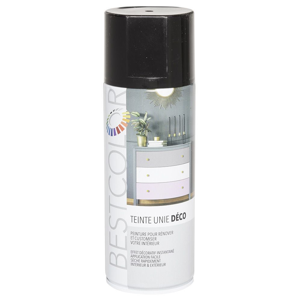 Peinture aérosol noir brillant int/ext 400ml