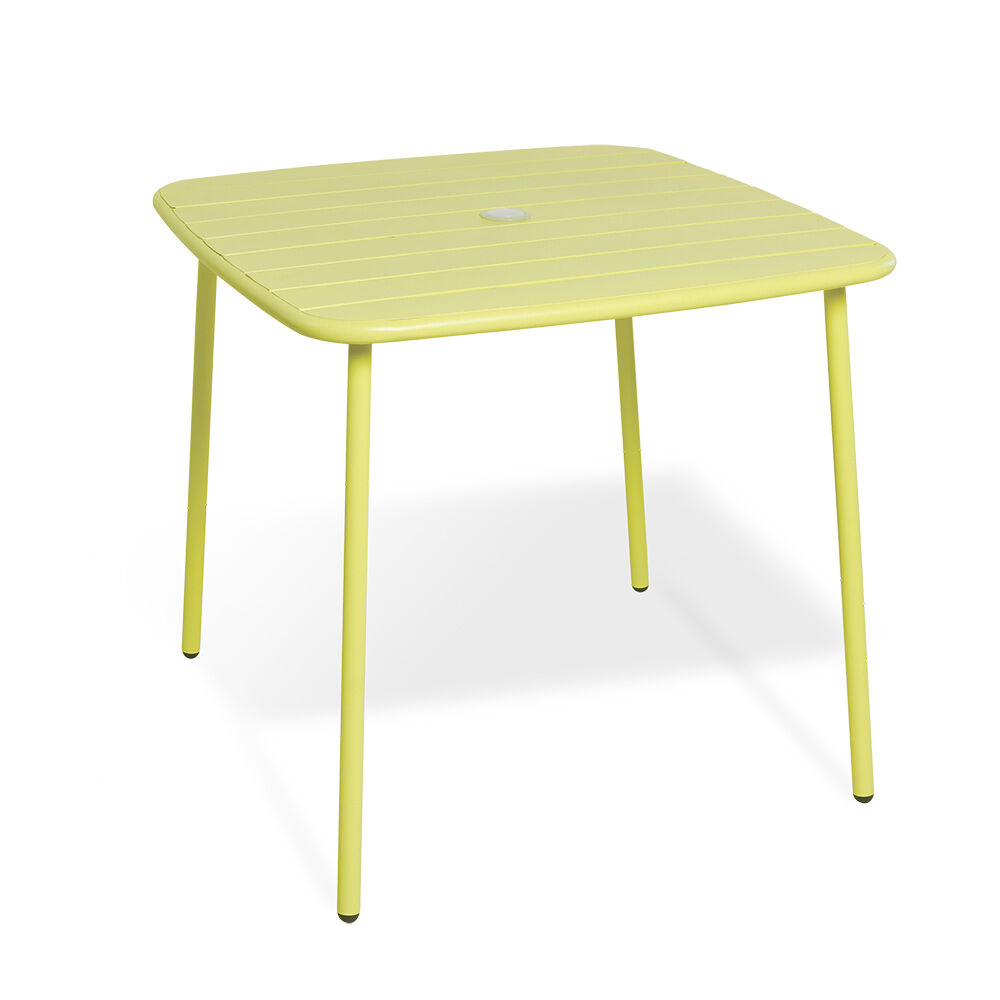 Table de jardin Fun 2 personnes métal jaune 80x80xH72cm