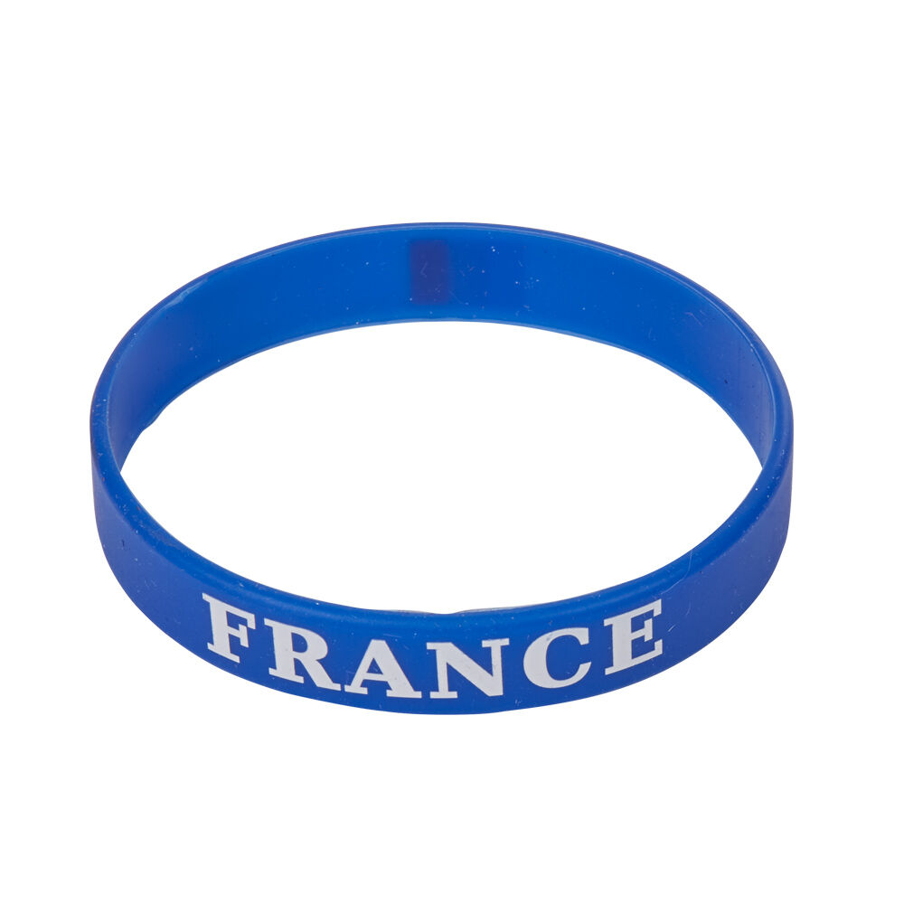 Bracelet silicone supporter France motif drapeau tricolore