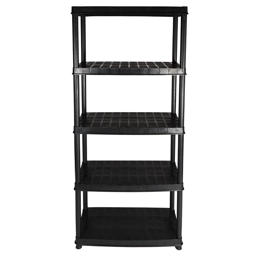 Étagère plastique noir 5 niveaux L71xl35xH180cm