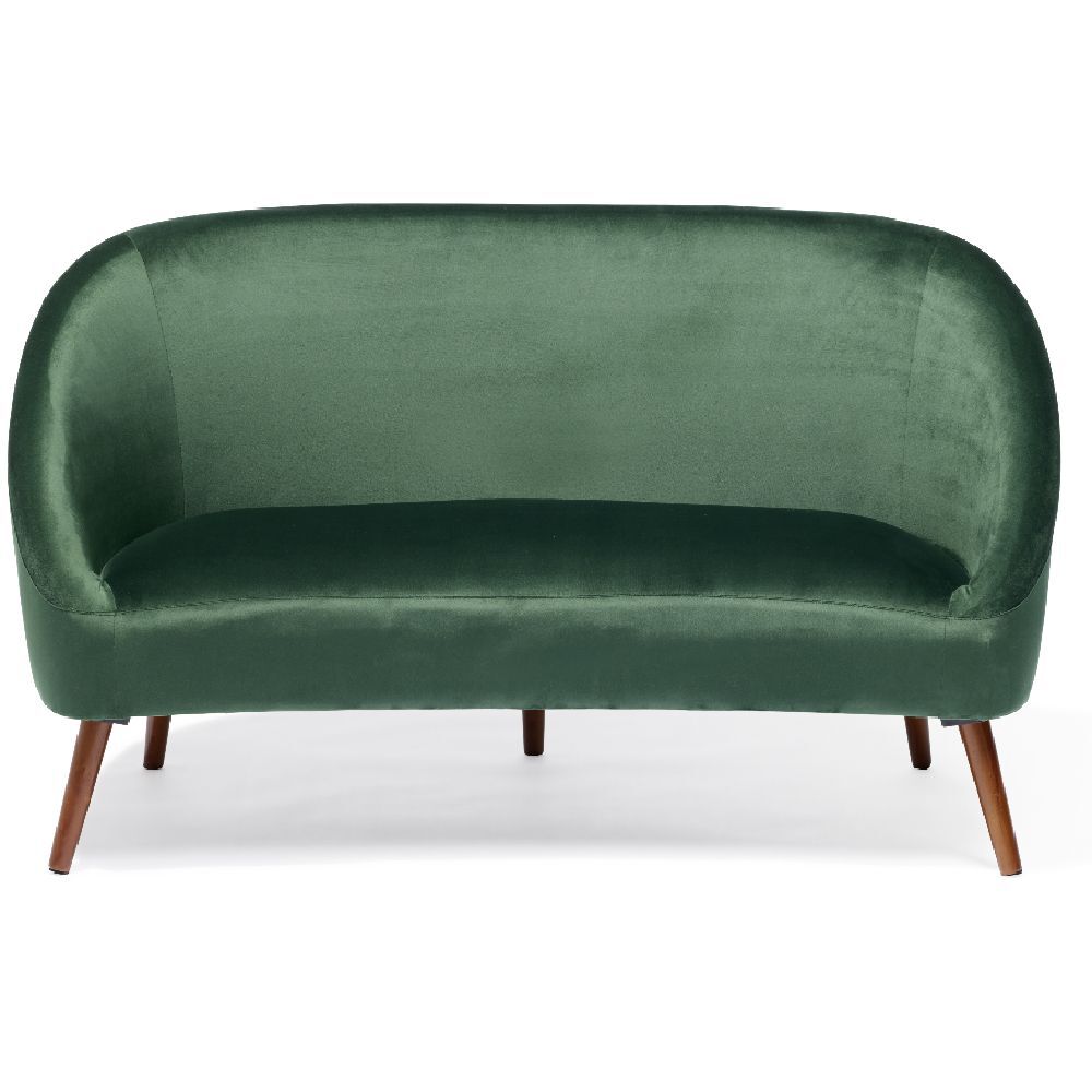 Canapé Joseph velours vert - L137xP69H79 cm