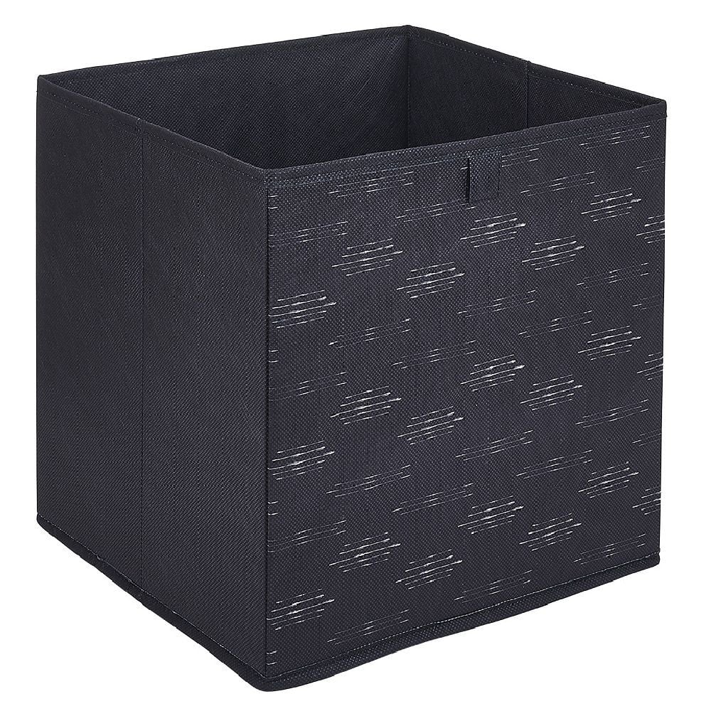 Panière Box Cube symbole traits horizontaux noirs et blanc 31x29x31cm