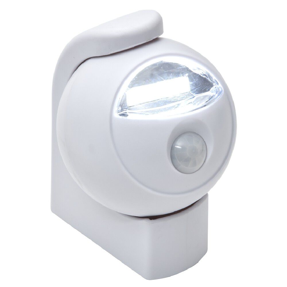 Lampe LED détecteur de mouvements sans fil blanche