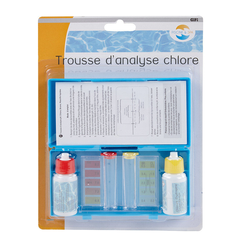 Trousse analyse piscine Chlore, Brome et PH