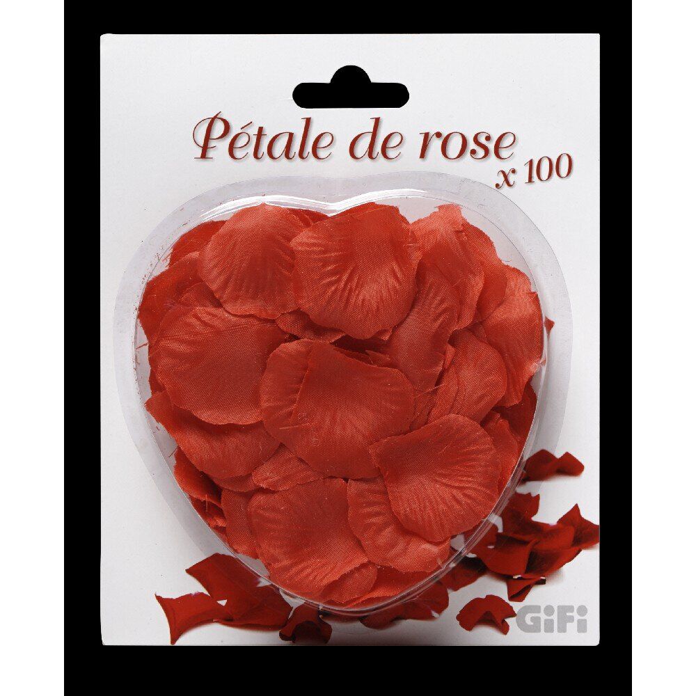 Lot de 100 pétales de rose rouge